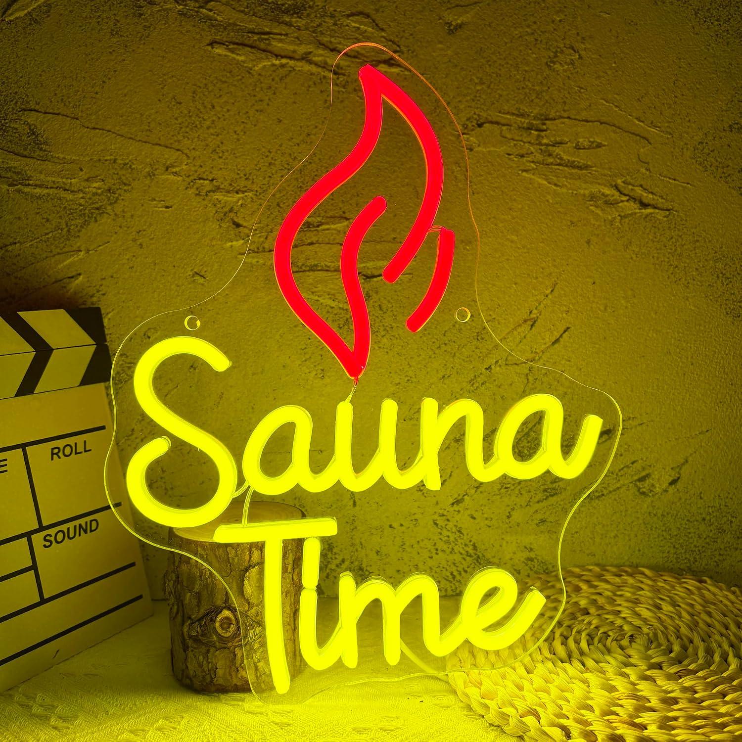 Sauna Time Neon Sign USB Dimma - Spa Wellness Gym review and price