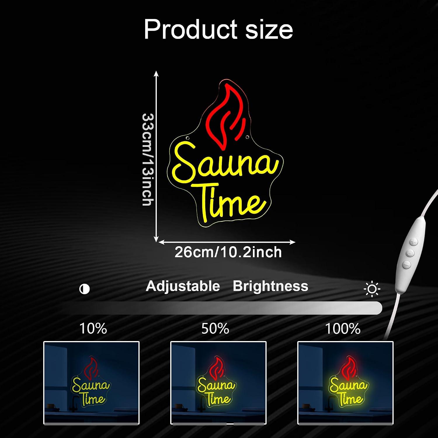 Sauna Time Neon Sign USB Dimma - Spa Wellness Gym review and price